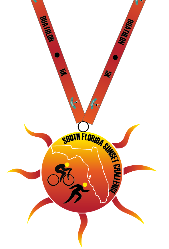 2022 South Florida Sunset Challenge Medal and Neck Ribbon 12_28_21