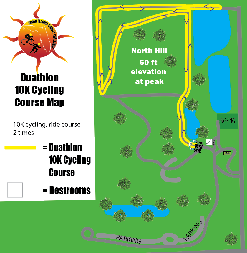 2022 South Florida Sunset Challenge_10K Duathlon Cycling Course Map