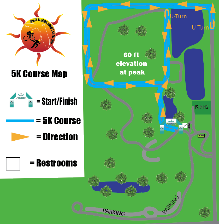 South Florida Sunset Challenge_5K Run Course Map