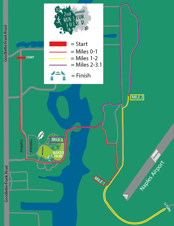 2022 Run 3 for Joey D 5K_Course Map