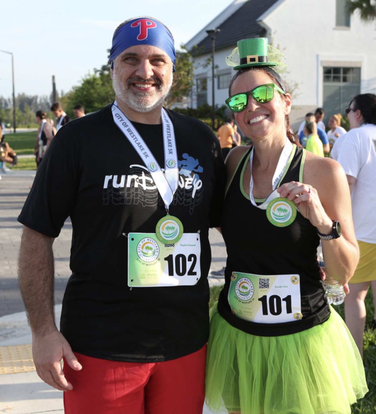 Runners with medals